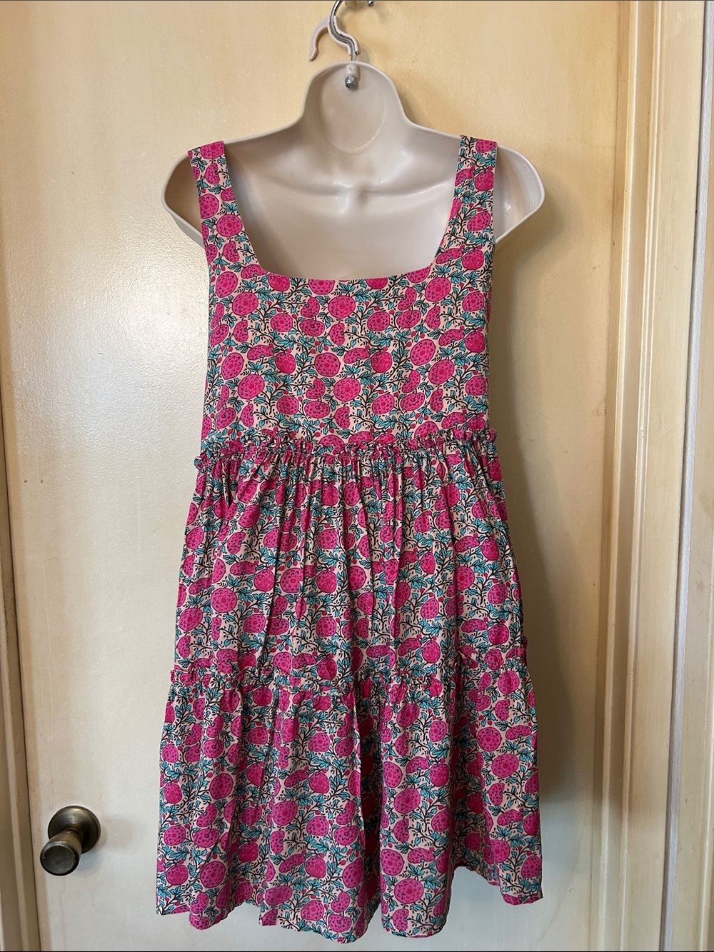 NATURAL LIFE “Patti” Pink Floral Tiered Mini Dress size M - Picture 6 of 12